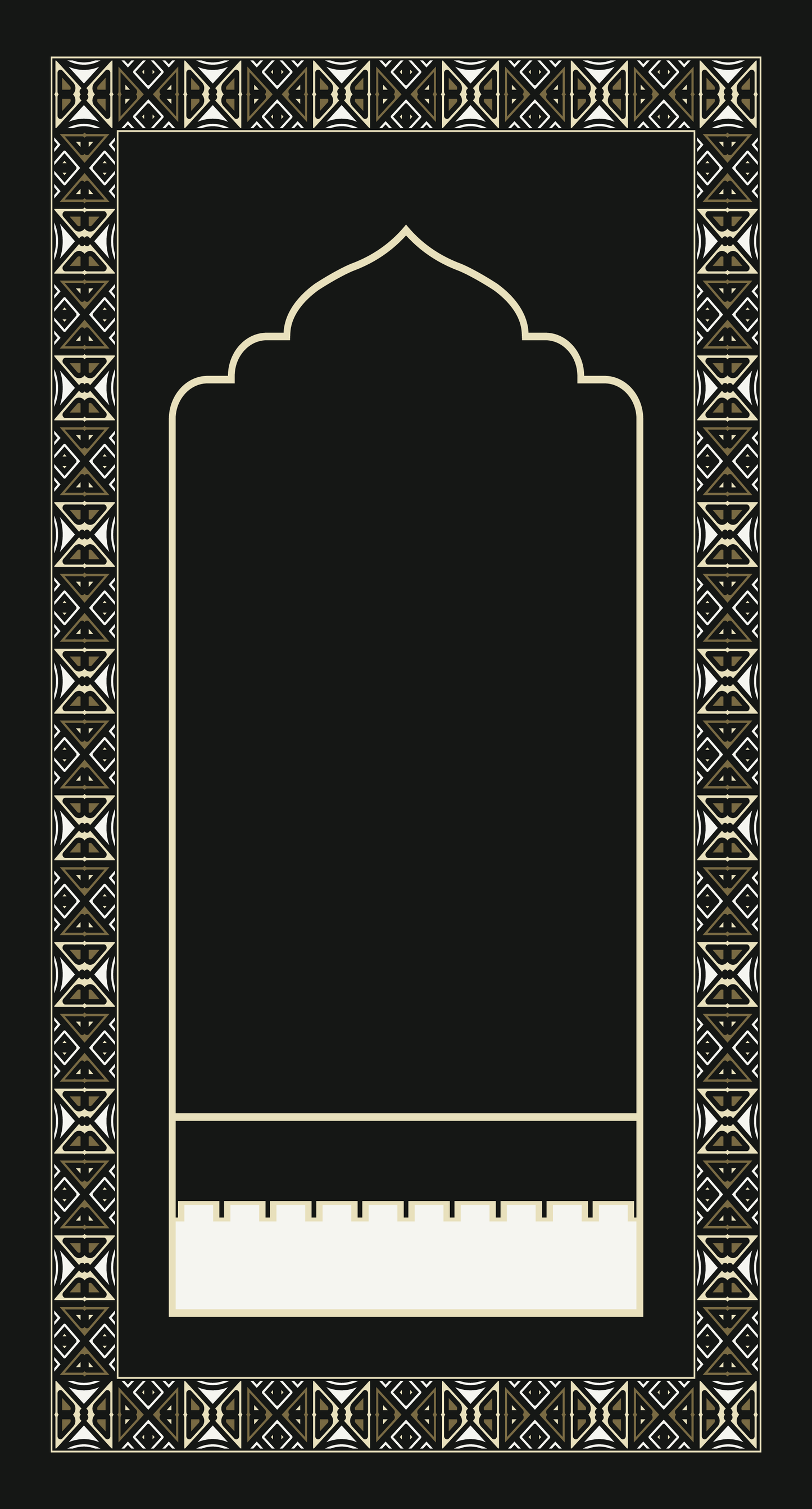 Black Pattern Prayer mat