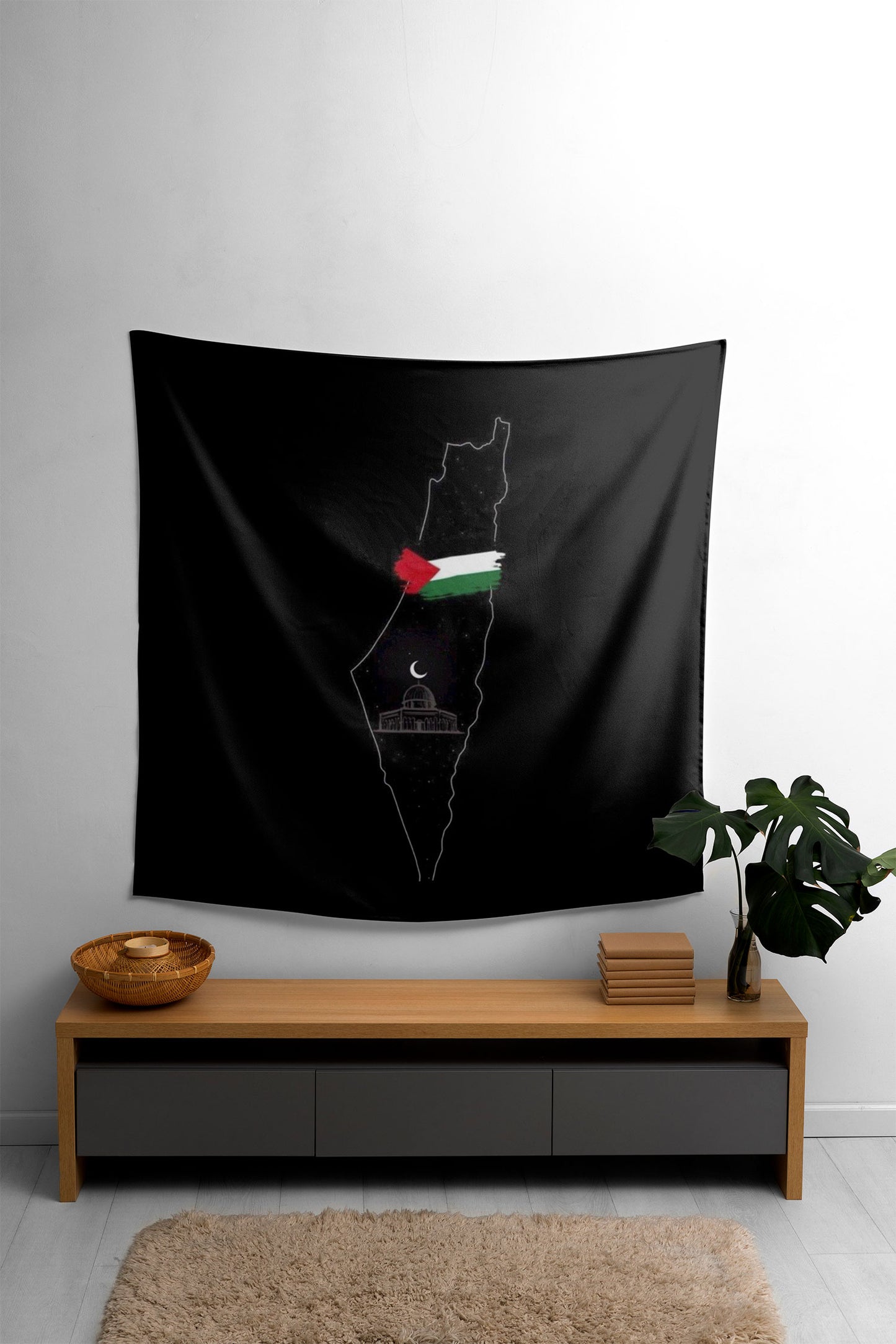 Palestine Black Tapestry