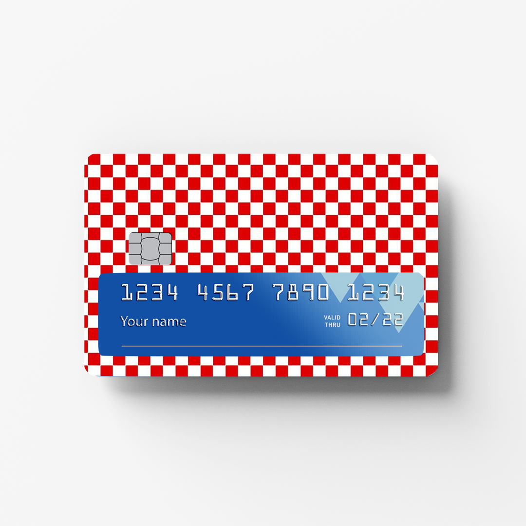 Red Pattern Credit Card Sticker