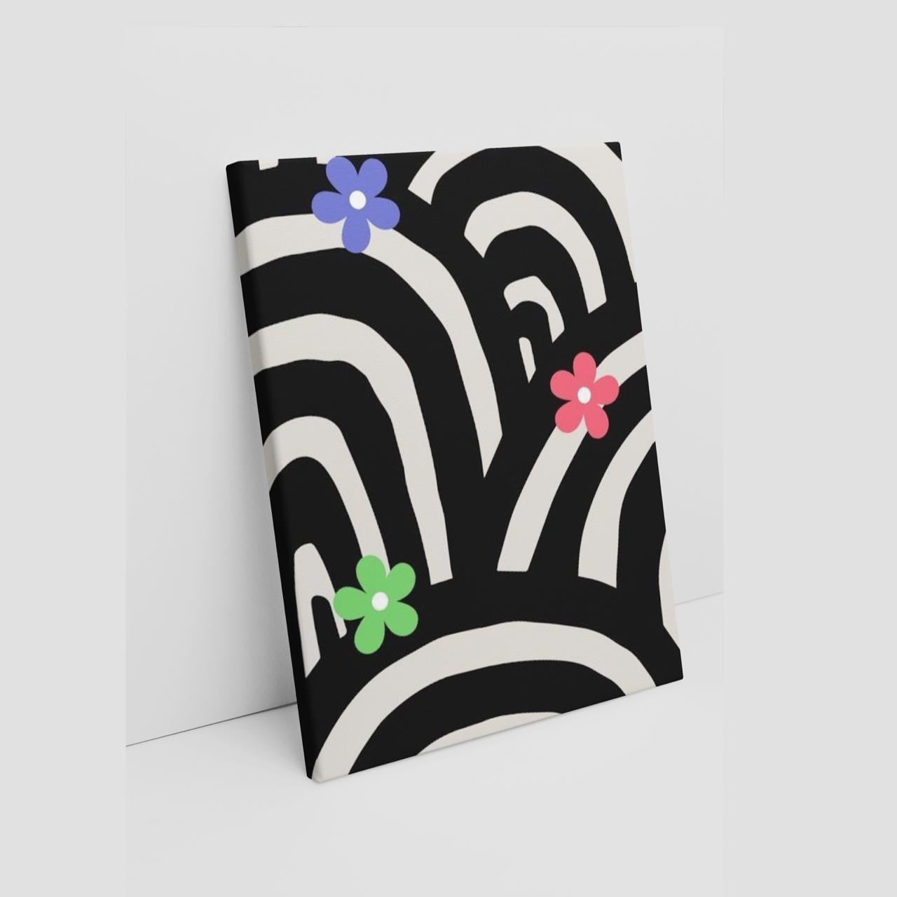 Blooming stripes Art Printed Canvas