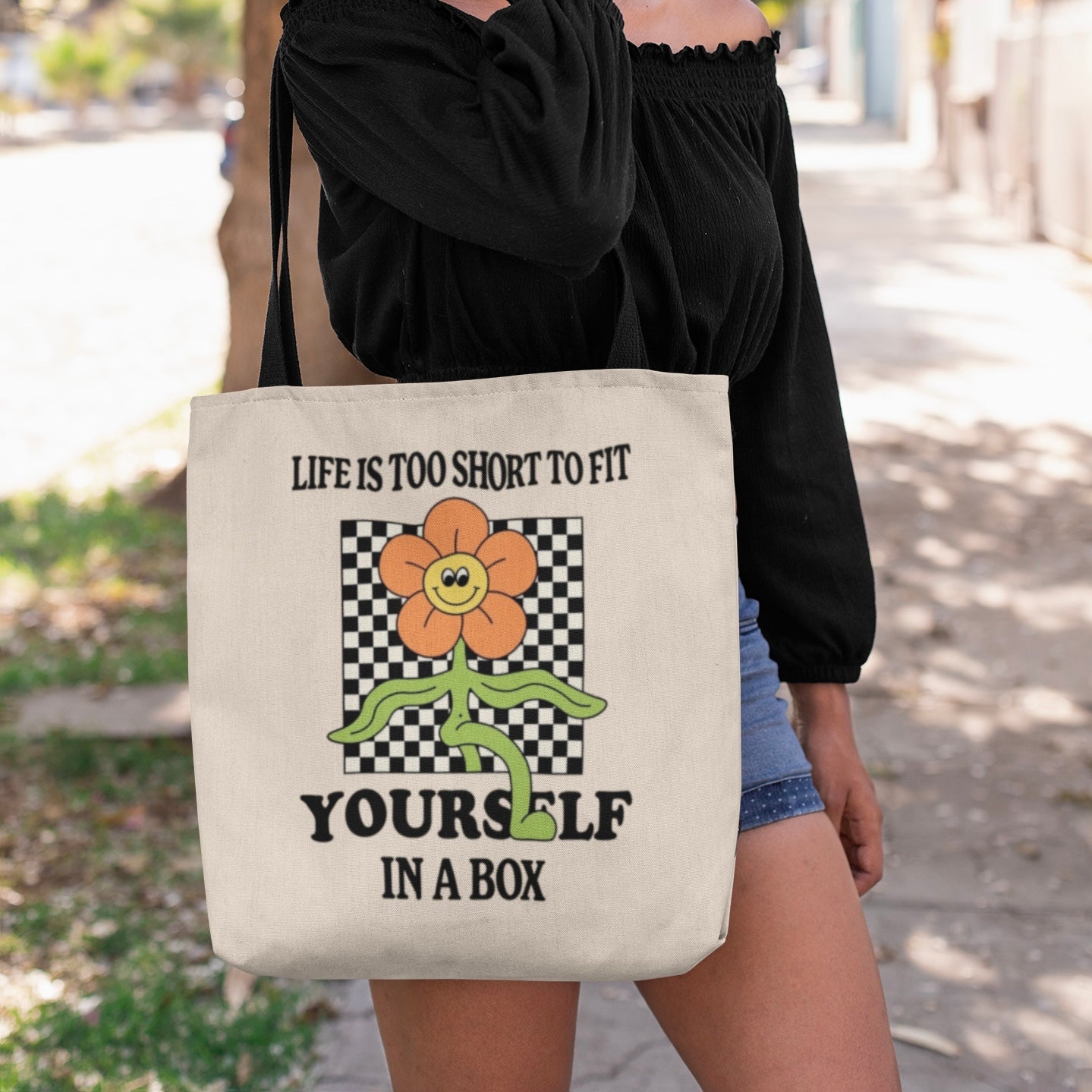 Life is too short tote bag