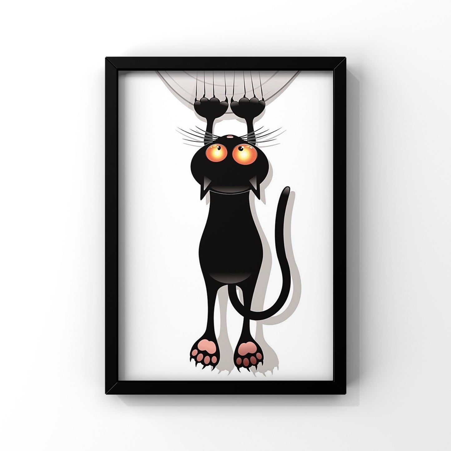 Scratching cat framed poster