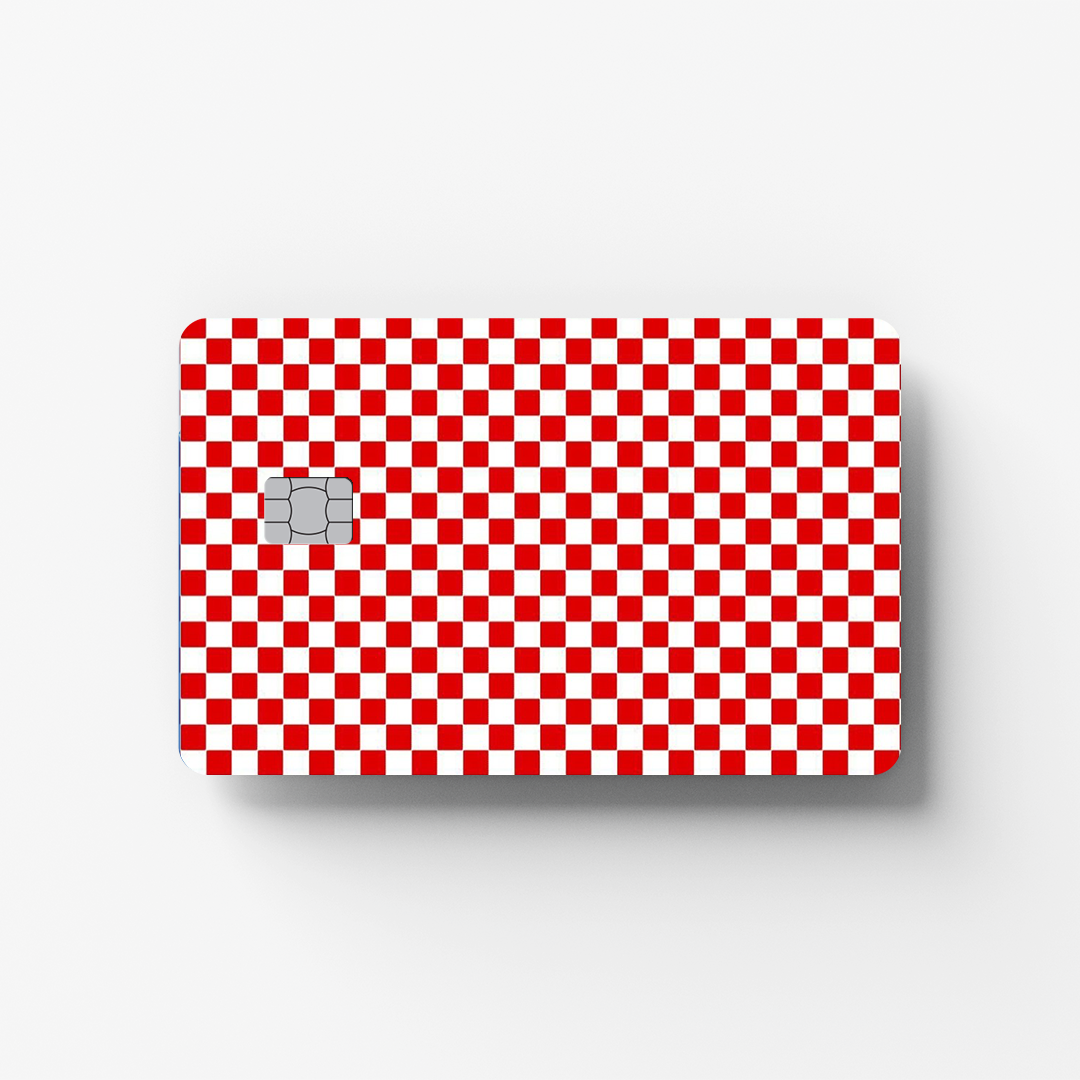 Red Pattern Credit Card Sticker