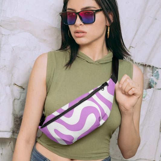 Purple Waves Waist Bag