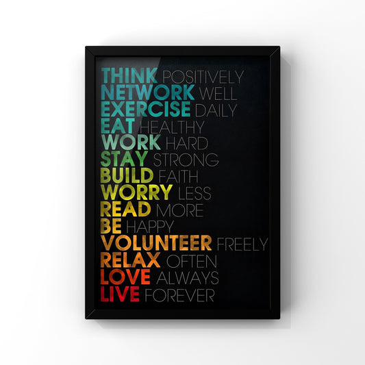 Think positively framed Poster