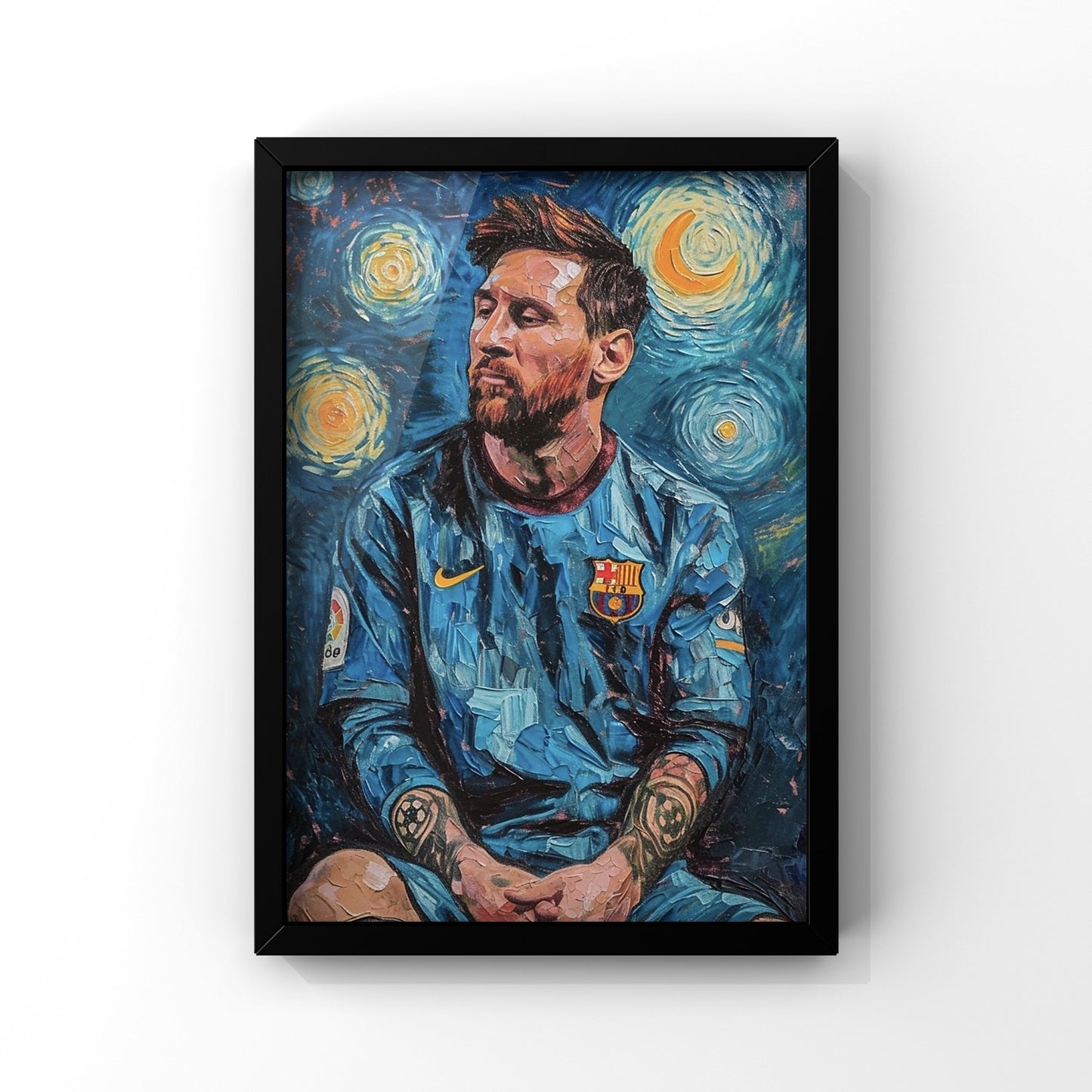 Messi Starry Night framed Poster