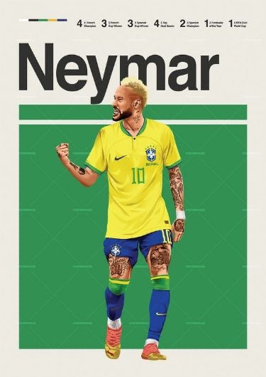 Neymar framed Poster