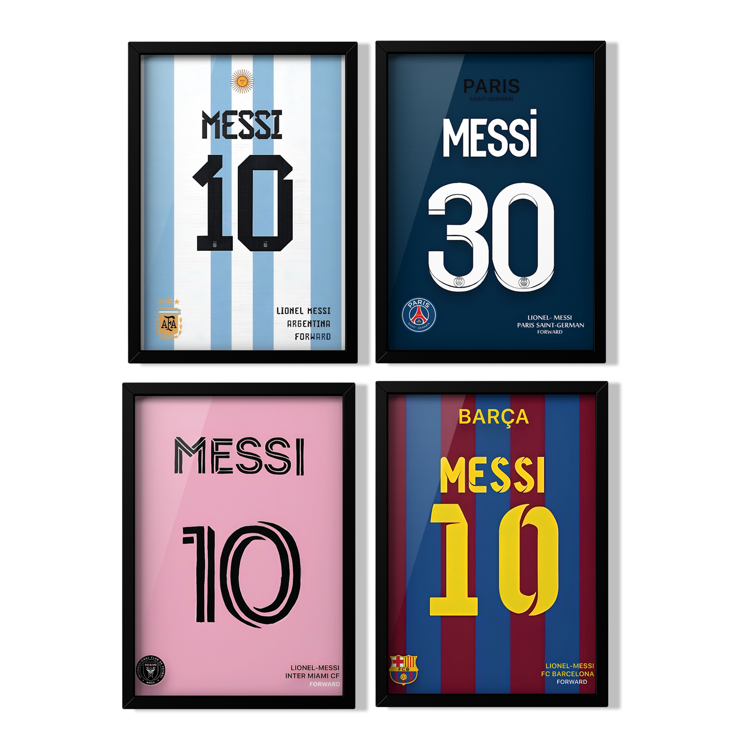 Messi framed posters set of 4