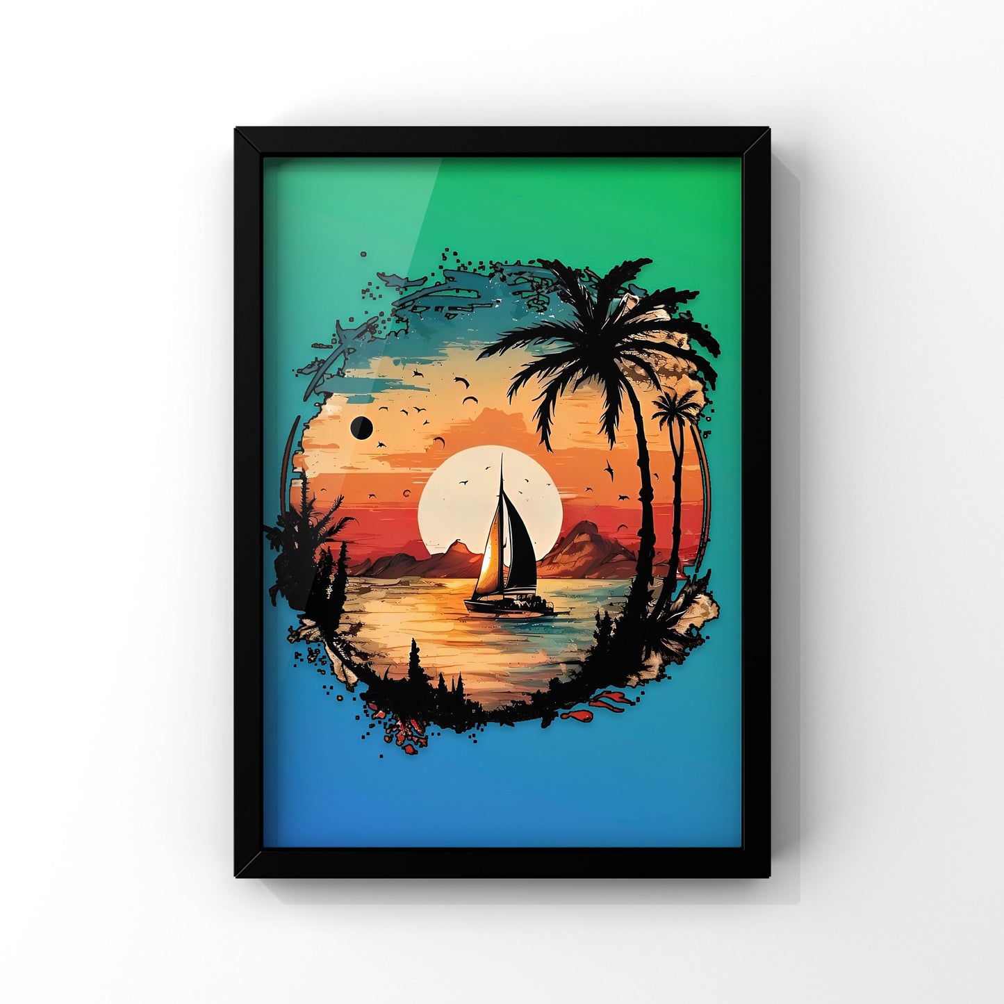 Summer framed posters set of 4