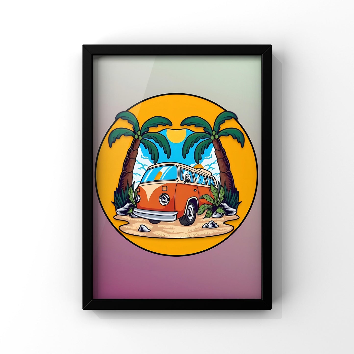 Summer framed posters set of 4