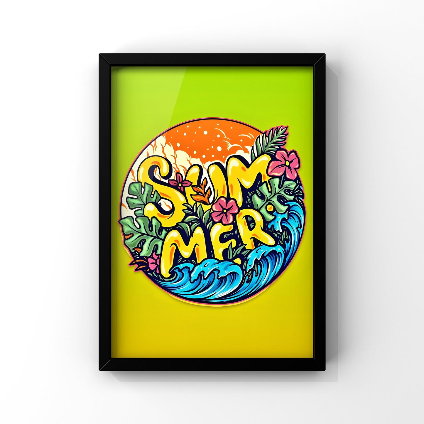 Summer framed posters set of 4