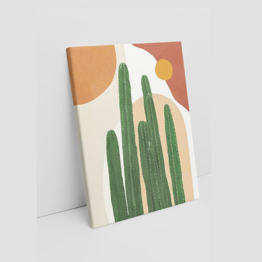 Cactus oasis Art Printed Canvas