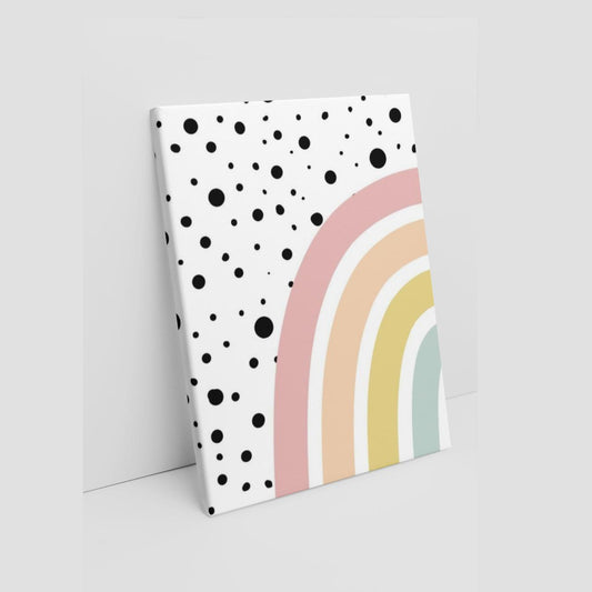 Dotty rainbow Art Printed Canvas