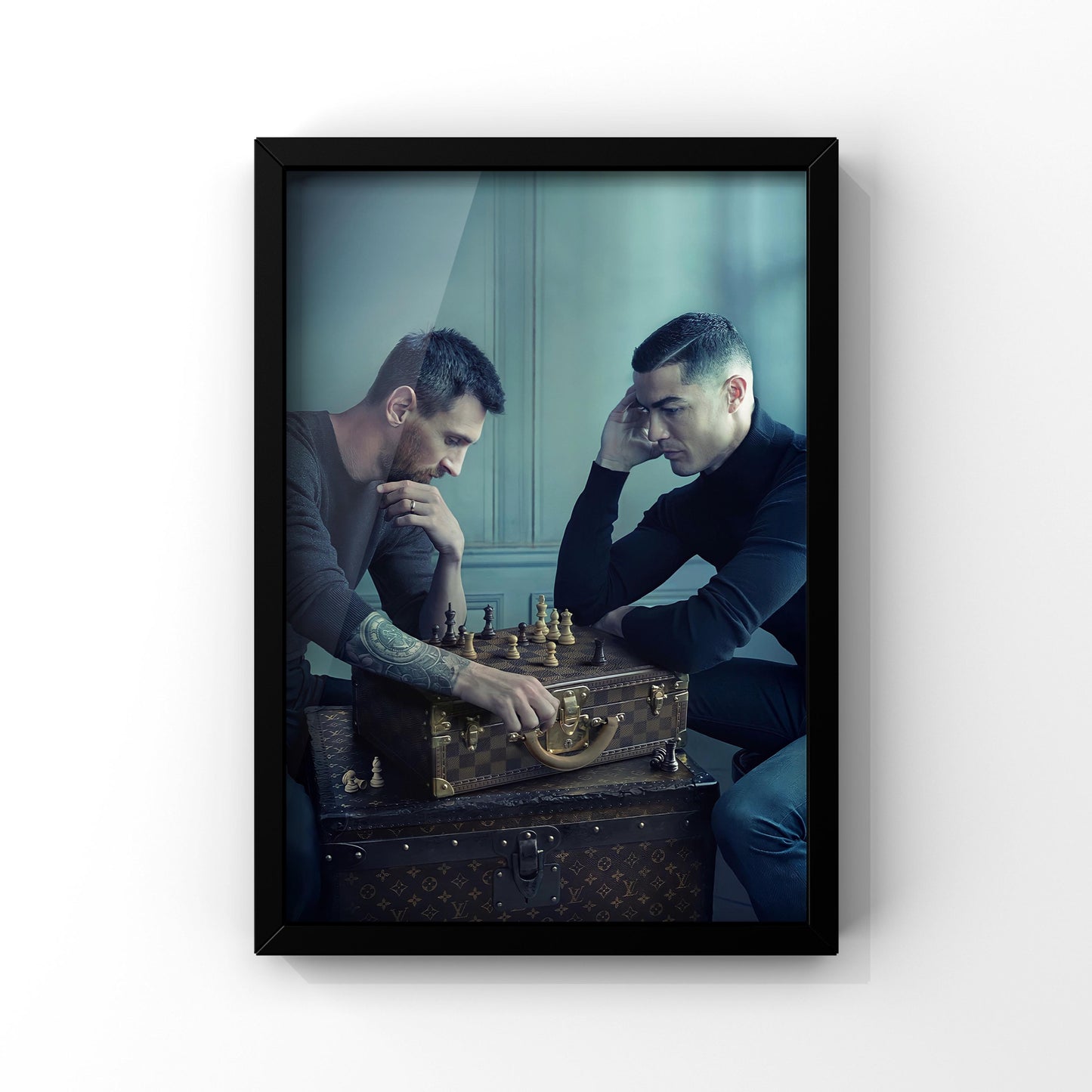 Messi Vs Ronaldo framed poster