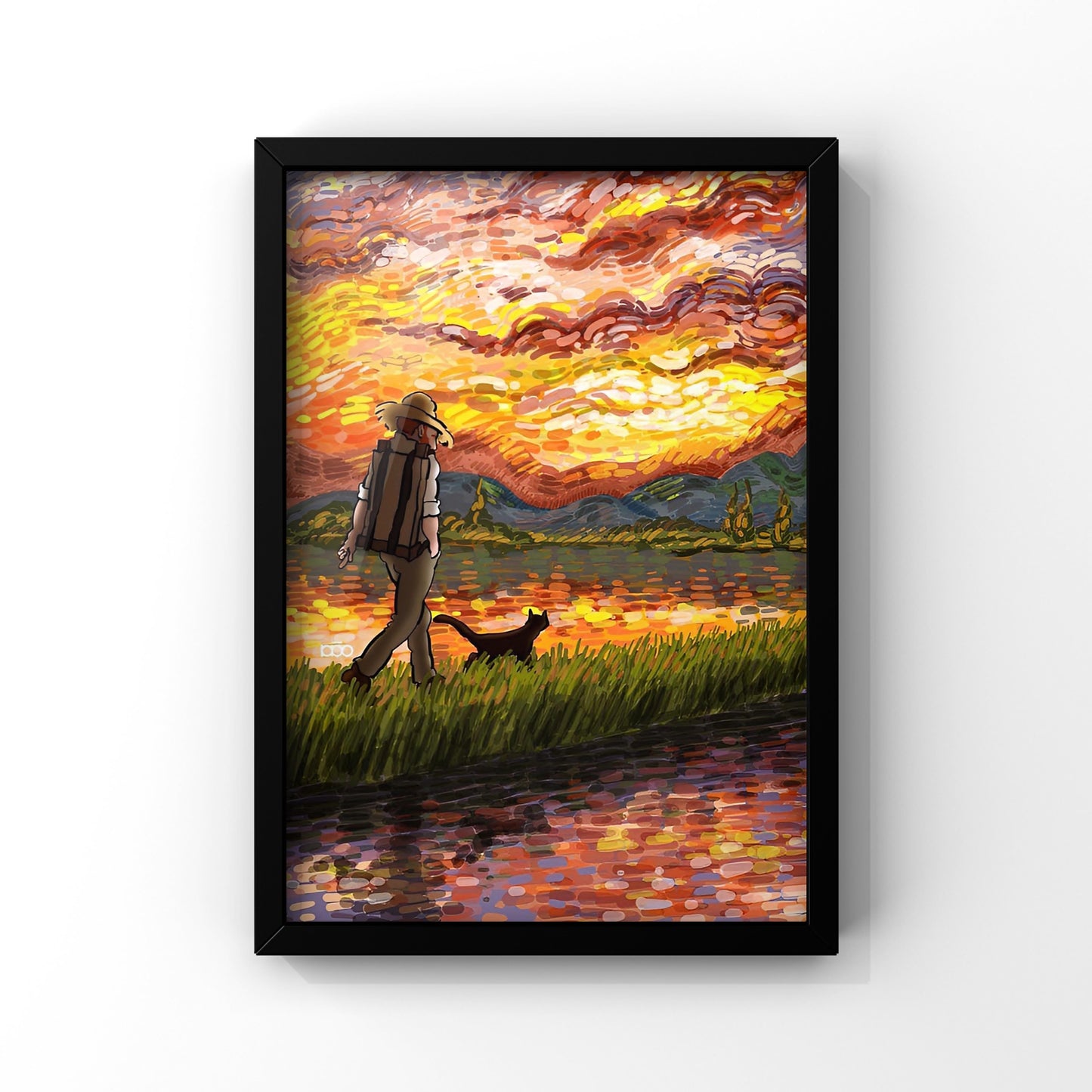 Sunset Stroll framed Poster