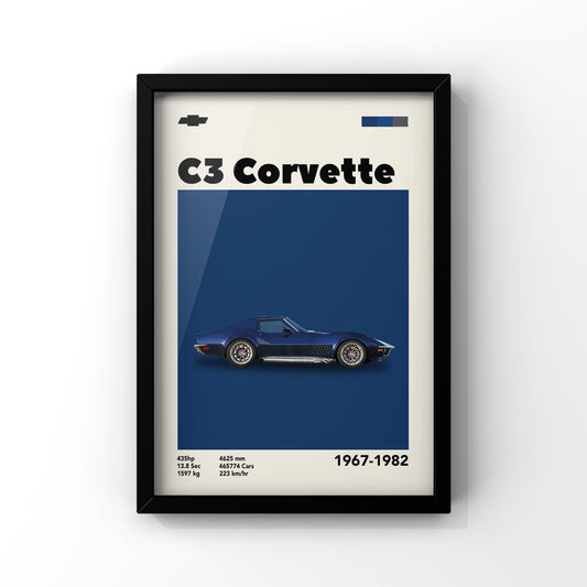 Corvette C3 framed Poster