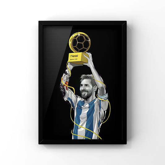 LeoMessi ballon dor Art framed poster