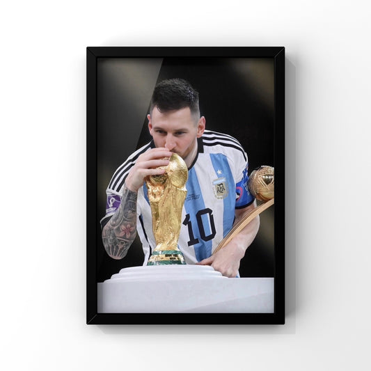 Leo Messi Argentina worldcup framed poster