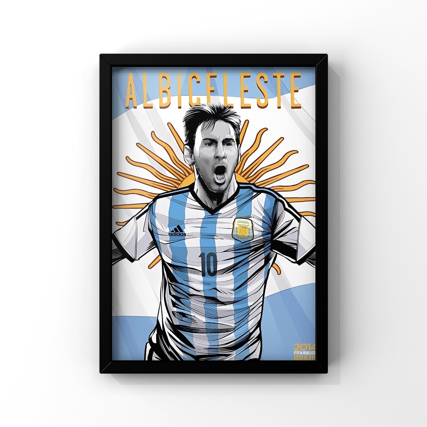 Leo Messi Argentina framed poster