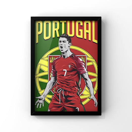 Cr7 Ronaldo portugal framed Poster