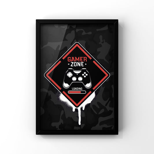 Gamer zone framed Poster