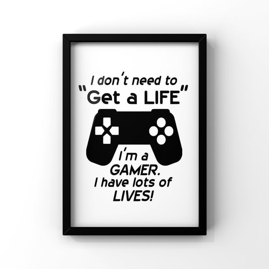 Gaming quote II framed Poster