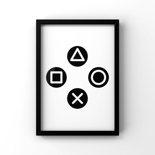 Gaming PS buttons  framed Poster