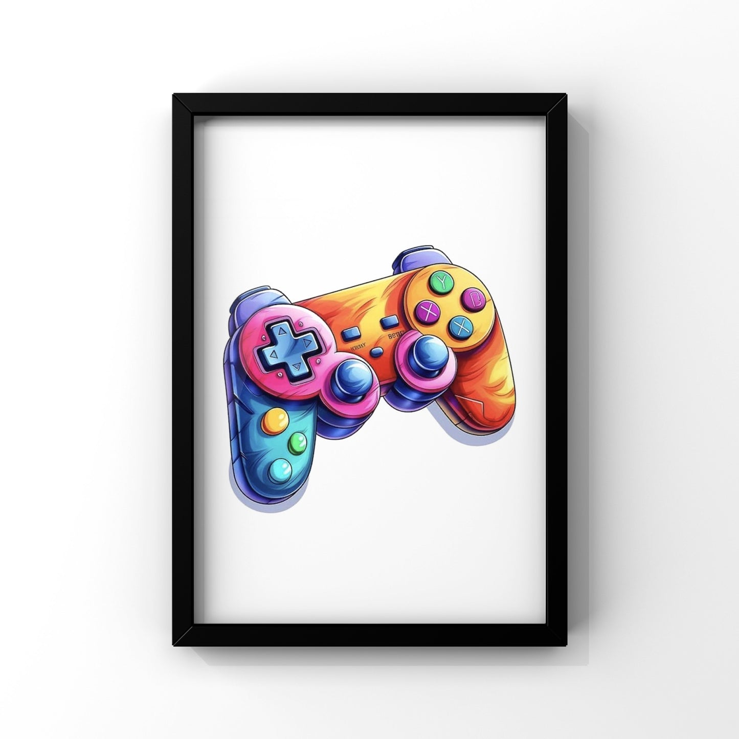 Colored Joystick framed Poster