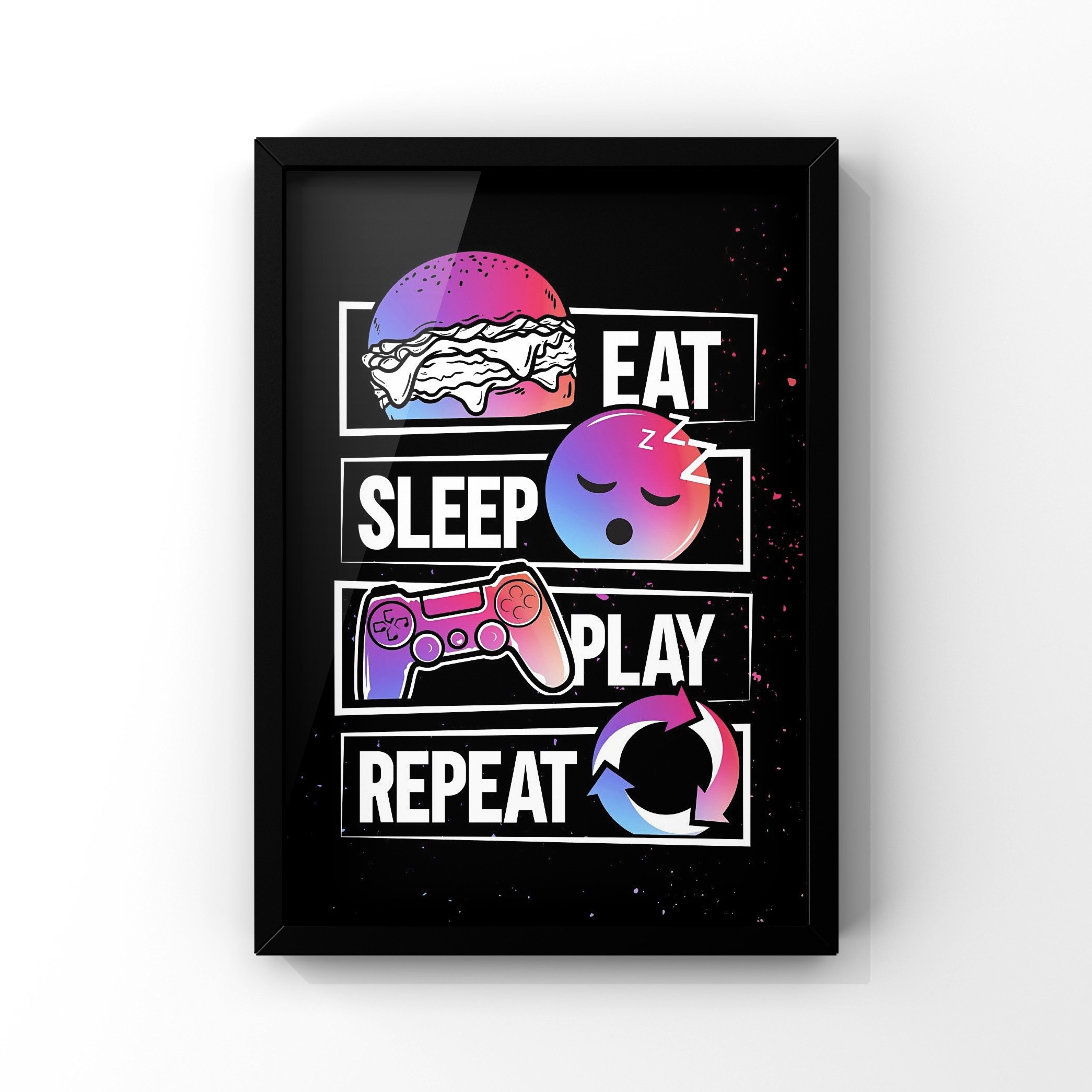Gaming Message Poster Gaming framed posters – Paintastic-shop