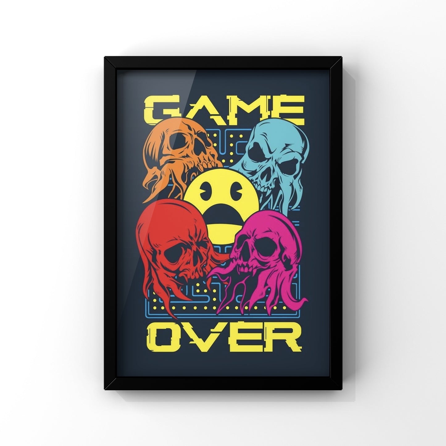 Game over colored framed Poster