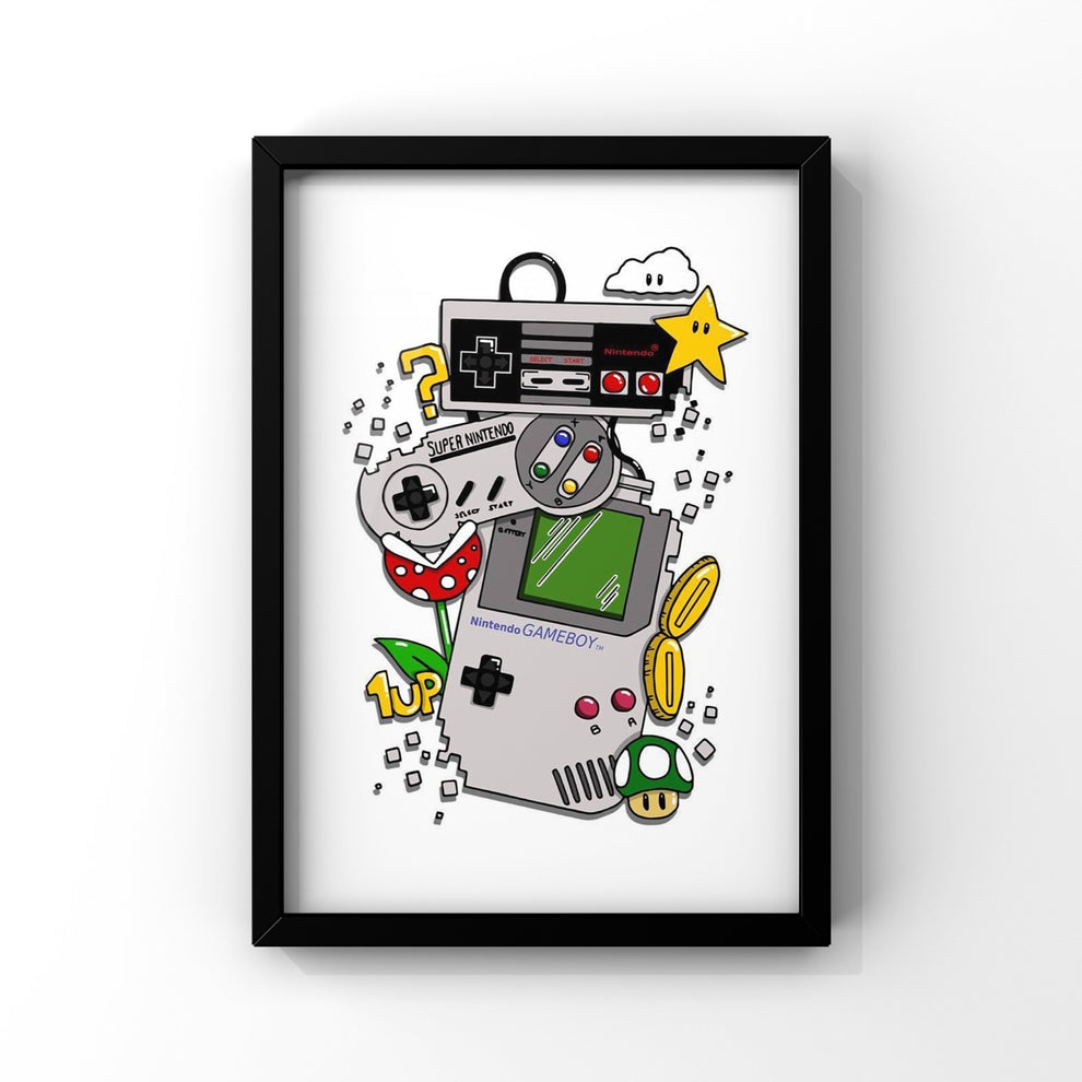 Gameboy framed Poster – Paintastic-shop