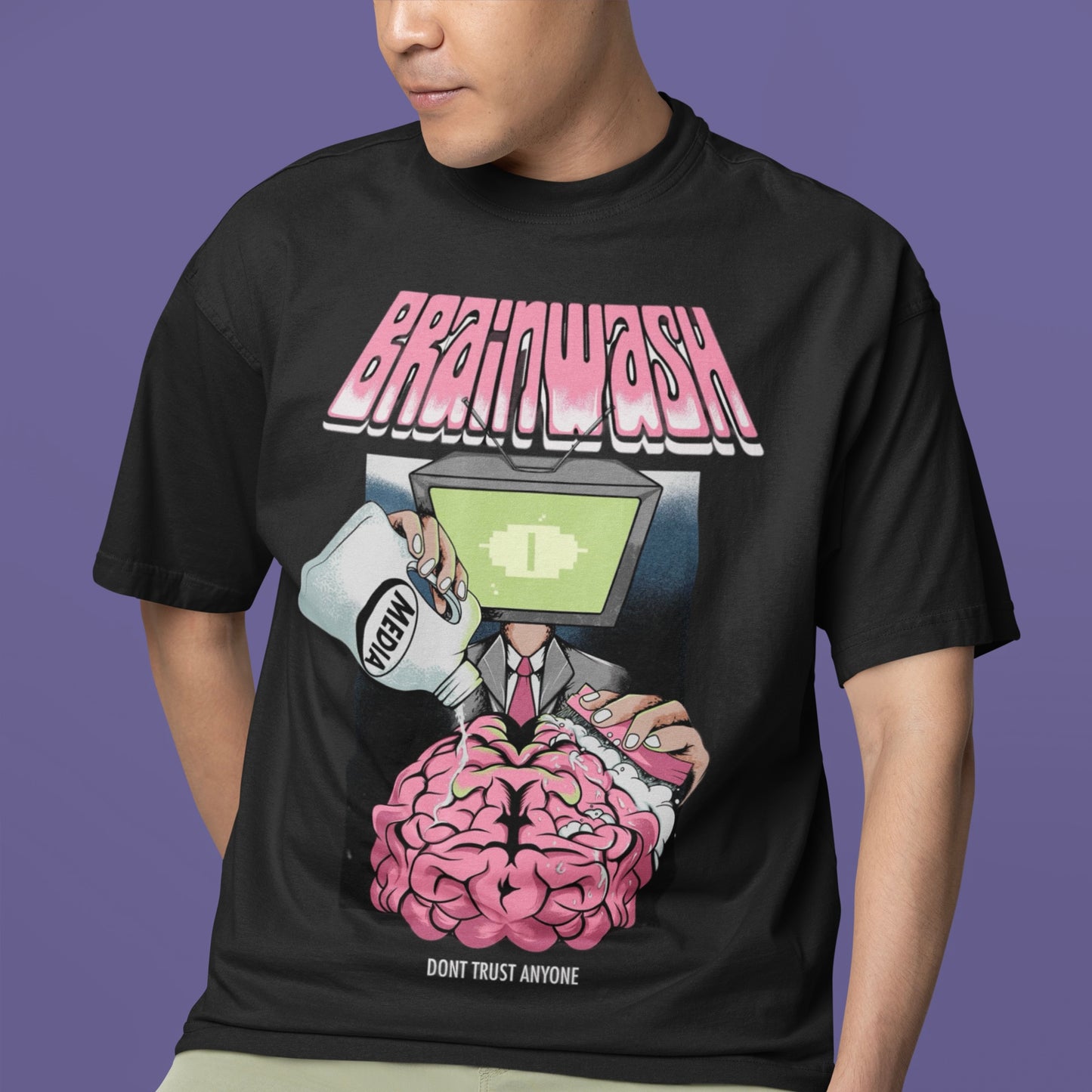 Brainwash black Oversize T-shirt