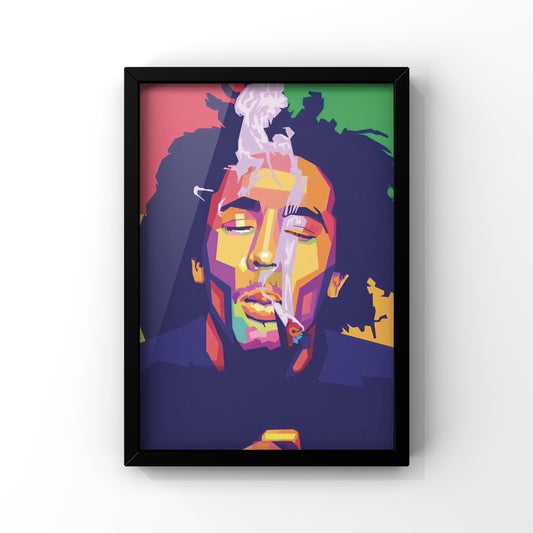 Bob Marley smoking colorful Poster