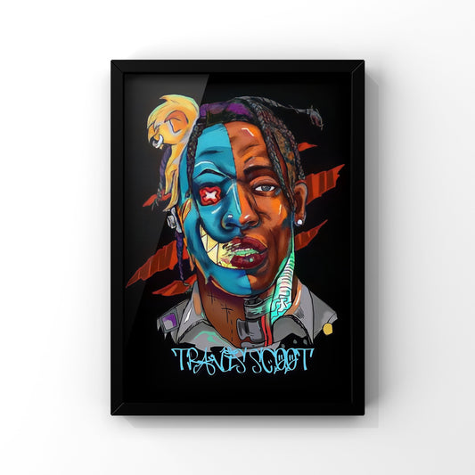 Travis Scott jocker framed Poster