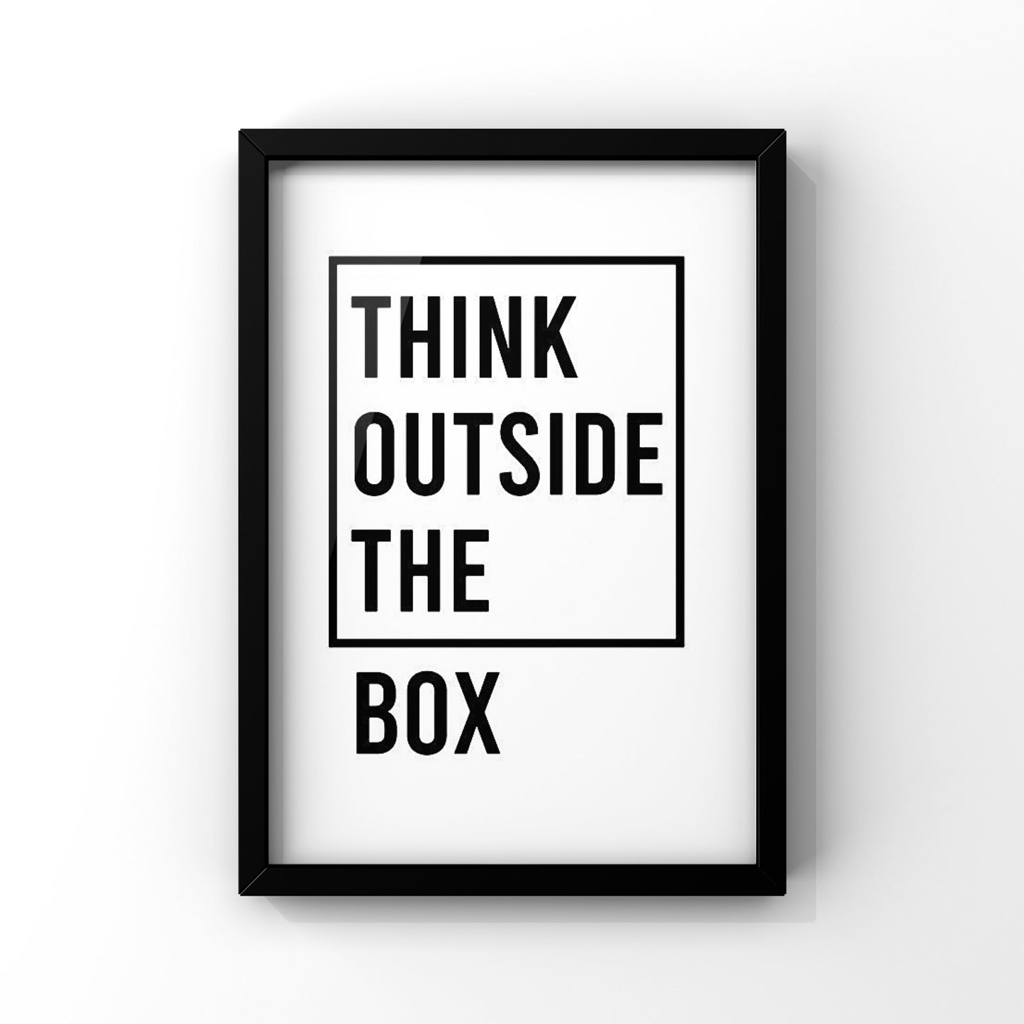 Think outside the box framed poster