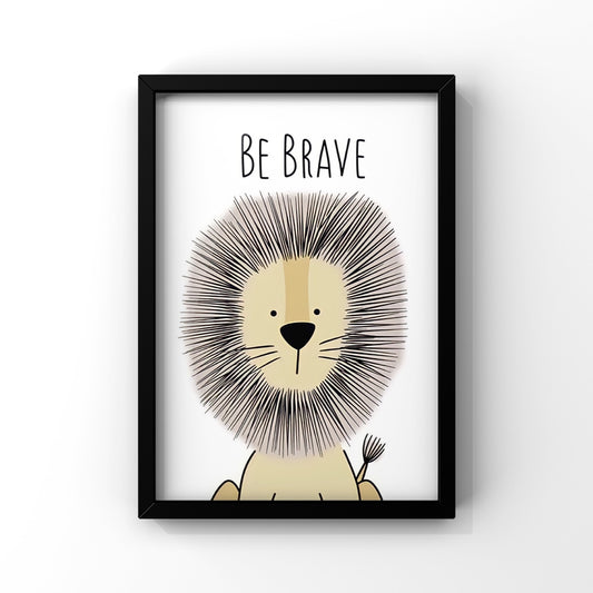 Baby lion framed Poster