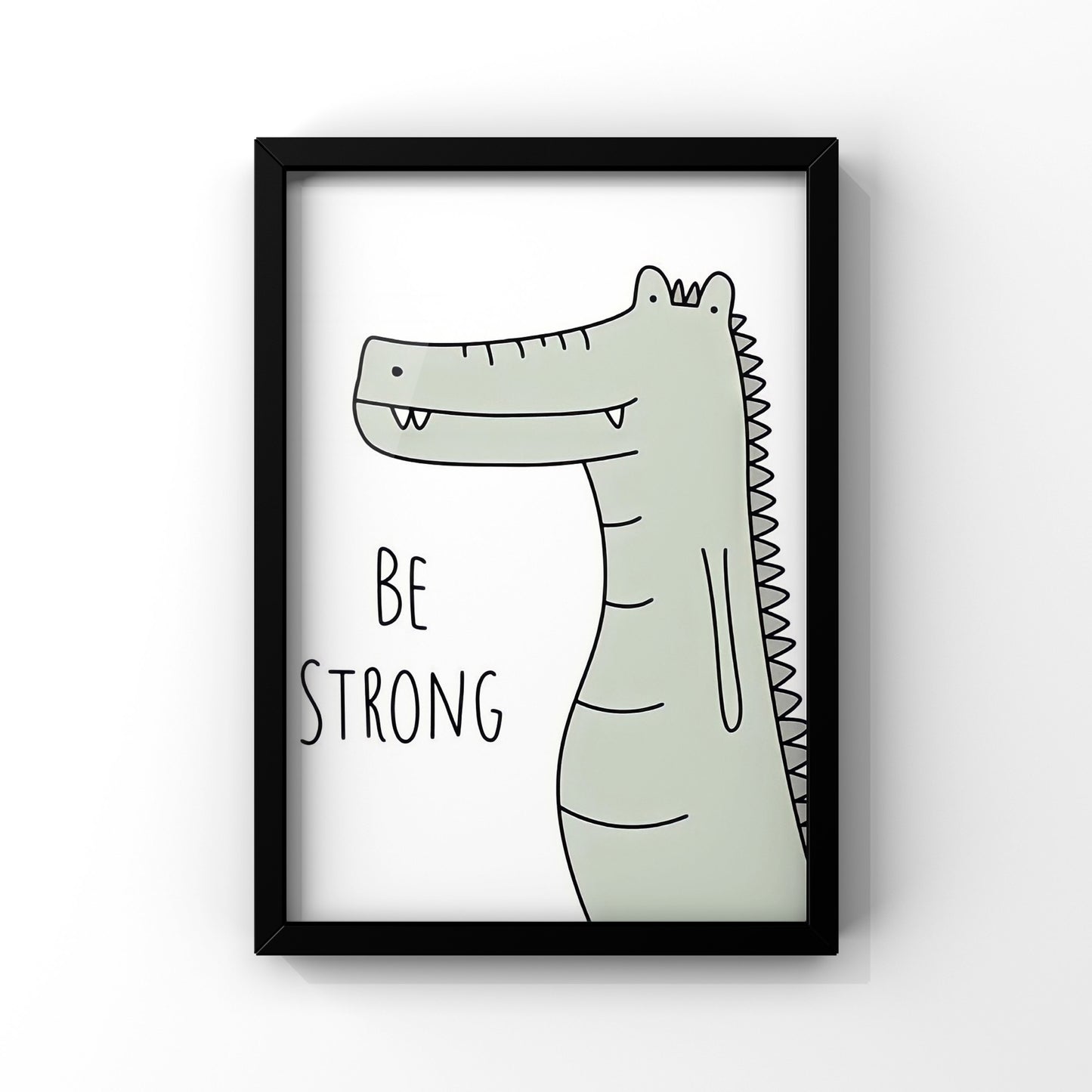 Be strong Baby crocodile framed Poster