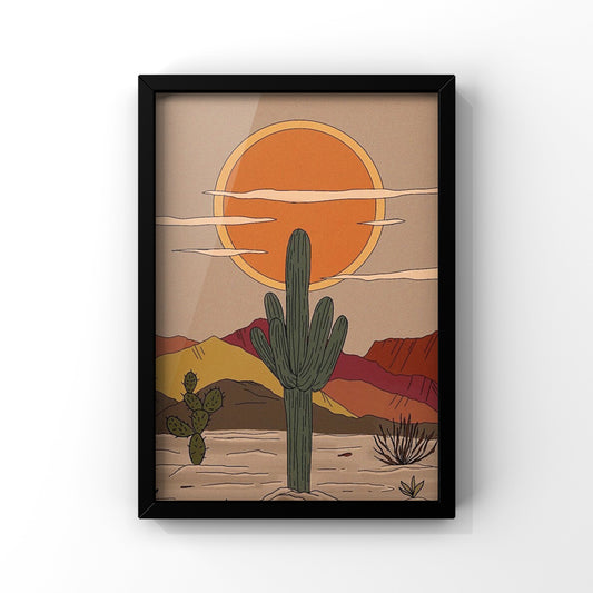 Desert Sunset Framed Poster