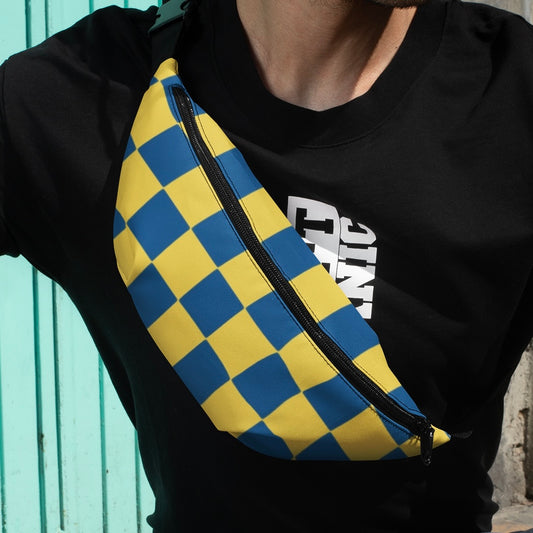 Yellow & Blue Chess Waist Bag